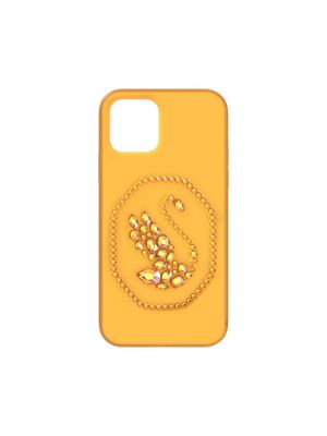 Husă pentru smartphone Signum, iPhone® 12/12 Pro, galbena, cu cristale Swarovski